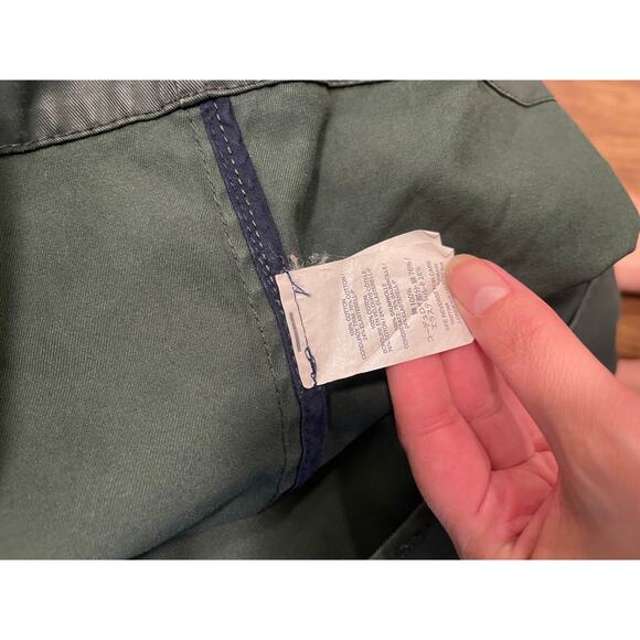 J Crew XS Waxed Cotton Long Military Field Coat Hooded Barn Jacket Army Green - Picture 13 of 13